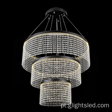 Lustre de luz pendente moderno de cristal de luxo personalizado